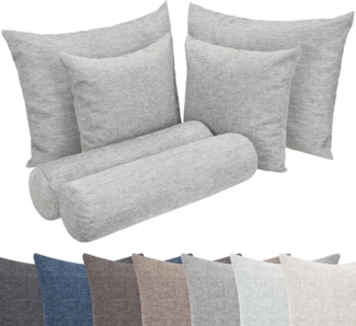 Selfitex Sofakissen 6-tlg. Kissen Set, 2x großes Kissen/2x kleines Kissen/2x Nackenrolle, (6er Set, 2x 60x80 cm, 2x 50x50 cm, 2x 19x65 cm), für Sofa, Couch, Bett oder als Polster jeglicher Art