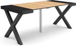 Skraut Home | Ausziehbarertisch | Multifunktionaler ausziehbarer | 180 | Für 8 Gäste | Massivholz Beine | Moderner Stil | Schwarz Eiche