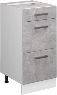 Vicco Unterschrank Beton 40 cm mit Schubladen, ohne Arbeitsplatte, R-Line