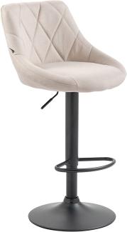 CLP Barhocker Lazio Stoff höhenverstellbar und 360 Grad drehbar,creme schwarz