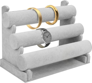 Kurtzy Schmuckständer Grauer Armbandhalter für Schmuckaufbewahrung - Samt Organizer (1 St)