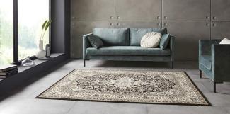 Orientalischer Kurzflor Teppich Skazar Isfahan Creme Braun - 160x230x0,9cm