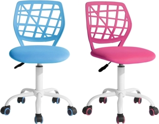 FurnitureR 2Stk Home Office Stuhl Ergonomischer justierbarer Höhendreher Rolling Computer Executive Stuhl für Home Office Arbeitszimmer, Candy Pink Blau
