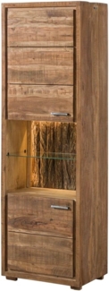 Massivmoebel24 Standvitrine (Vitrine Akazie 58x40x180 natur lackiert BARK #102)
