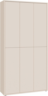 Forte Alice Springs Schuhschrank 100 110, moderner Schrank mit 6 Türen, 15 Einlegeböden, Holzwerkstoff, Kaschmir/Beige, 109,2 cm breit x 191,9 cm hoch x 34,9 cm tief