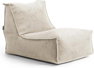 mokebo Sitzsack Der Gelassene (aus Cordstoff), Indoor Bean Bag, Liege & Relaxliege für Kinder & Erwachsene in Beige