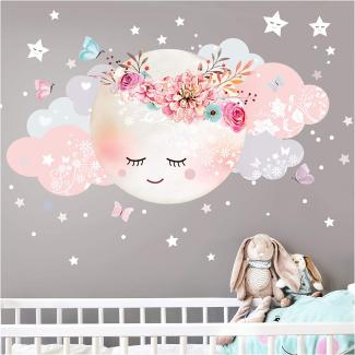 Little Deco Wandsticker 'Mond & Wolken' M - 51 x 26 cm (BxH)