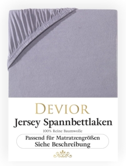 Devior Spannbettlaken 180x200 - 200x220 Boxspringbett und Wasserbett 100% Baumwolle, Jersey, Gummizug: Rundumgummizug, Bettlaken bis 32cm Matratzenhöhe Bezug 200x220