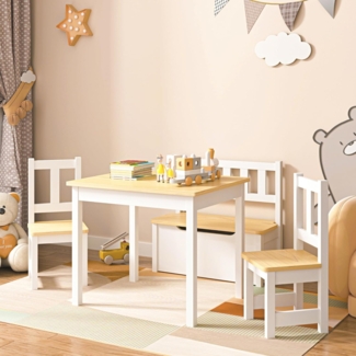 Kindertischset Lousame Kiefernholz Natur / Weiß [en. casa]