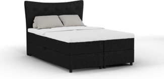 PANDA MÖBEL GmbH Boxbett Nevada mit bettkasten 140cm 160cm 180cm x 200 cm mit topper, H3 (Perfekt für erholsamen Schlaf), Komfortables Boxbett Nevada mit Bettkasten, Matratze und Topper