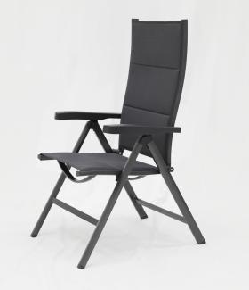 bel sol verstellbarer Aluminium Klappsessel / Gartenstuhl "Viviana", anthrazit