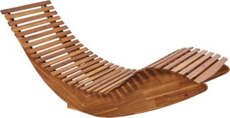 Beliani 'BRESCIA II' Gartenliege mit Polsterauflage, Holz, 90 x 176 x 60 cm, keine Auflage