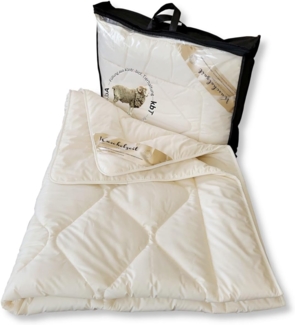 Meivita Naturhaarbettdecke Bio Merino Schafschurwolle Sommerdecke kbA und kbT, Füllung: 100% Wolle kbT, Bezug: 100% Baumwolle kbA, Bettdecke Hergestellt in Deutschland