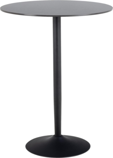 AC Design Furniture Marta Stehtisch in Schwarz mit Hitzebeständiger und Kratzfester Keramik-Tischplatte, Schwarzer Metalltrompetenfuß, Runder Stehtisch in Modernem Design, Ø: 80 x H: 105 cm