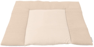 ULLENBOOM ® Wickelauflage 85x75 cm Waffel Sand (Made in EU) - Wickelunterlage Waschbar und für Unterwegs geeignet, Bezug: 100% OEKO TEX Baumwolle, Wickeltischauflage 75x85