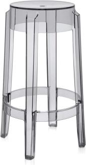 Kartell Charles Ghost, Hocker Medium, H. 65 cm, Fumè, 2er-Satz