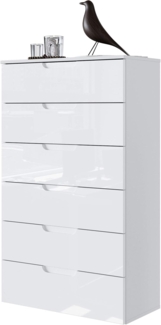 Newroom Kommode Milano, Weiß Hochlglanz Sideboard Vintage Industrial Highboard Anrichte