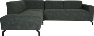 Ecksofa HWC-J60, Couch Sofa mit Ottomane links, Made in EU, wasserabweisend 247cm ~ Kunstleder grau