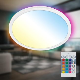 Briloner Leuchten LED Panel flach dimmbar Fernbedienung, LED fest integriert, 2700 - Extra-Warmweiß, 18W/22W