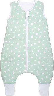 emma & noah Schlafsack mit Füßen Punkte Mint