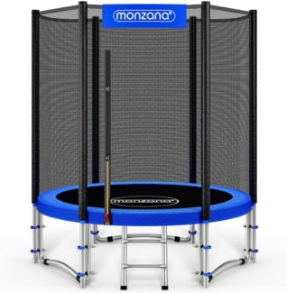 Monzana Trampolin, maximal belastbar bis 50 kg, TÜV SÜD GS Zertifiziert, inkl. verstärktem Sicherheitsnetz, Leiter, Randabdeckung & Zubehör, Ø 183 cm