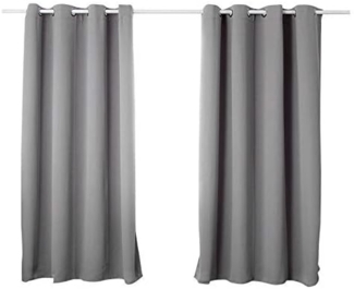 Woltu Verdunkelungsvorhang, Ösen, blickdicht, 2er Set Vorhang Blickdicht Thermovorhang 250g/m²