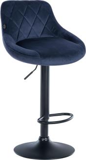 Barhocker Lazio Samt schwarz (Farbe: blau)