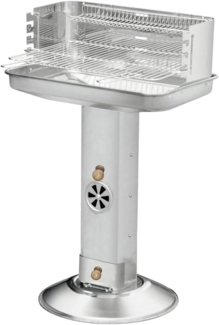 BBQ Holzkohlegrill Säulengrill Eckig FAMILY STAR Edelstahl mit XXL Grillfläche