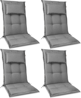 Beautissu 4er Set Niederlehner Auflage HighLux NL 105 x 50 x 7 cm Hellgrau