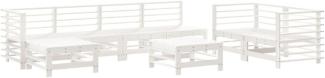 vidaXL 8-tlg. Garten-Lounge-Set Weiß Massivholz Kiefer 3186579