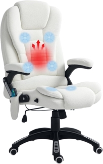 Vinsetto Schreibtischstuhl Bürostuhl mit Massagefunktion, mit Wärmefunktion, Chefsessel (Massagesessel, 1 St), für Wohnbereich, Weiß