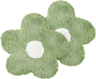 Kissen 2er Set Für Kinder Blumenmuster SORREL Baumwolle 30 x 30 cm Grün