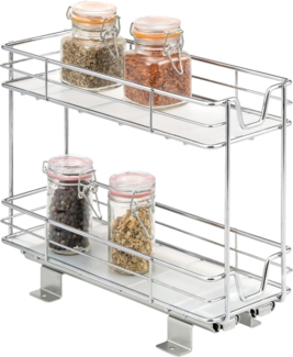 2-stöckiges Teleskop-Gewürzregal ausziehbar mit Einlegeboden aus verchromtem Metall