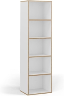 Vicco Bücherregal Weiß 40x140 cm mit 5 Fächern, Tetrix
