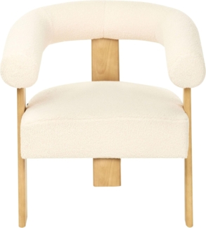 Sofa Set ILBRO Bouclé Cremeweiß Hellbraun