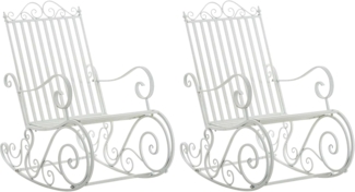 CLP 2er Set Schaukelstühle Smilla Schwingstühle mit hoher Rückenlehne,weiß