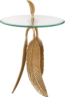 riess-ambiente Beistelltisch FEATHER 65cm gold (Einzelartikel, 1-St), Wohnzimmer · Glas · Metall · rund · Handarbeit · Modern Design