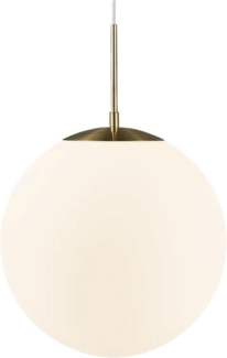 Nordlux Moderne Pendelleuchten Grant 35 Ø 35 Cm Messing 1-flammig Kugelförmig, Gold, metallisch, weiß, Glas, Metall, 2010573035