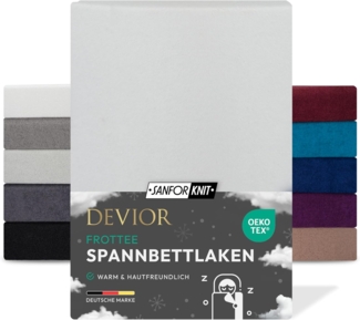 Devior Spannbettlaken Spannbetttuch Bettlaken Winter Weich Warm Leintuch 80% Baumwolle, Frottee, Gummizug: Rundumgummizug, Matratzen Bezug bis 22cm Matratzenhöhe Kuschelig Flauschig