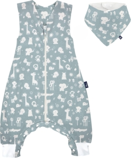 Alvi Sommer-Schlafsack mit Füßen/Sleep-Overall Light/Jumper + GRATIS Halstuch - Zootiere - Gr. 110 cm