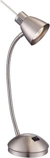 LED Tischleuchte, Metall, nickel-matt, Spot beweglich, Design