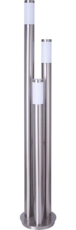 LED Stehlampe, Edelstahl, 3-Säulen, H 170 cm