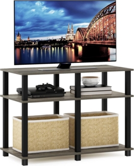 Furinno Romain Turn-N-Tube TV-Ständer für Fernseher bis zu 40 Zoll, Französische Eiche/Schwarz