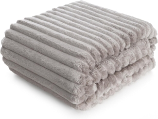 Wohndecke SOFT Design91 Streifen Steppung Gestreifte Decke Gesteppte Sofadecke 150x200 cm beige