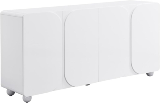 Vente-unique - Sideboard mit 4 Türen - MDF - Weiß - YELDINIA