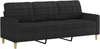vidaXL 3-Sitzer-Sofa Schwarz 180 cm Stoff 359103