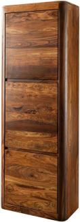 Massivmoebel24 Garderobenschrank (Dielenschrank Sheesham 70 x 37 x 200 walnuss gewachst TORONTO #236)