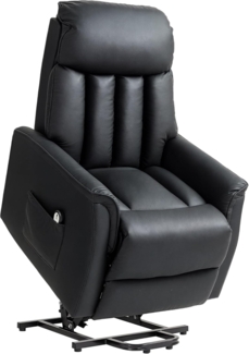 HOMCOM Relaxsessel Elektrischer Aufstehsessel (Fernsehsessel, Sessel mit Aufstehhilfe, Liegefunktion, 1-St, Kunstleder), 80 x 94 x 104 cm, Schwarz