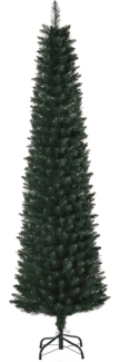 HOMCOM Künstlicher Weihnachtsbaum 180 cm, mit 380 Spitzen, schlanke Form, klappbar Metallständer, Künstlicher Baum, für Weihnachten Deko, Grün