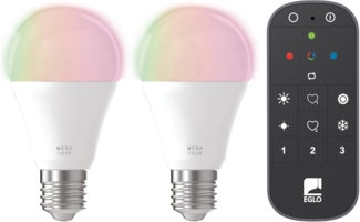 EGLO connect.z 2er Set Smart Home LED Leuchtmittel E27, A60, ZigBee, App und Sprachsteuerung Alexa, mit Fernbedienung, dimmbar, warmweiß-kaltweiß, RGB, 9 Watt, Glühbirne opal weiß